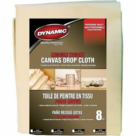 DYNAMIC PAINT PRODUCTS Dynamic 12' x 15' 3.66m x 4.58m 8 oz. Medium Weight Canvas Drop Cloth 02025